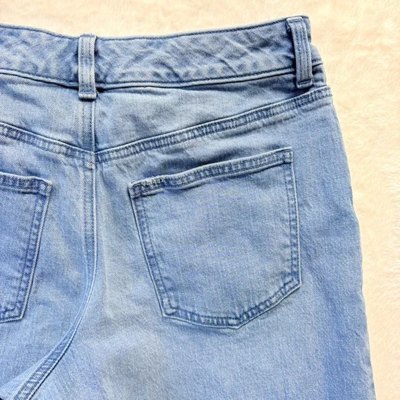 Talbots Jeans Women Sz 4 Petite Wide Leg Trouser Light Wash Frayed Hem Denim - Picture 9 of 12